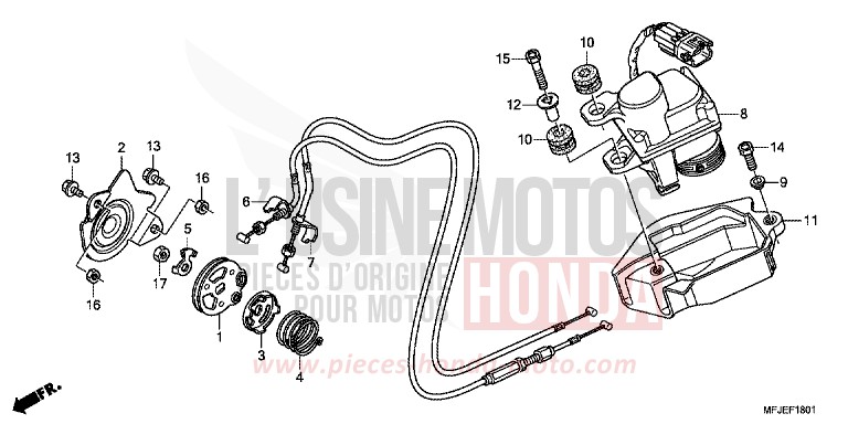 SERVOMOTOR von CBR600RR ABS GRAPHITE BLACK (NHB01) von 2012